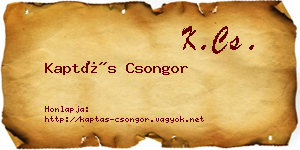 Kaptás Csongor névjegykártya